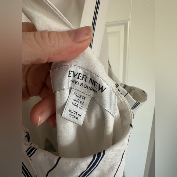 Ever New White and Navy Striped Jumpsuit - Picture 3 of 3